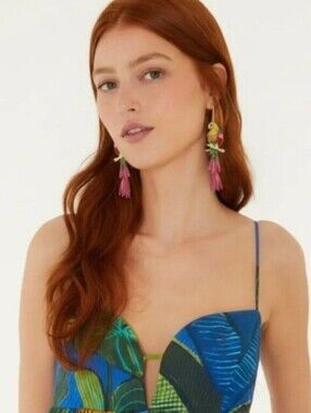 New! FARM Rio Parrot Drop Earrings • As Seen On Farm Rio Website • NWOT #1095